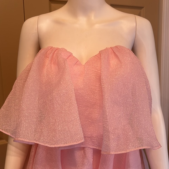ASOS Light Pink Strapless Ruffle Dress - Picture 2 of 7